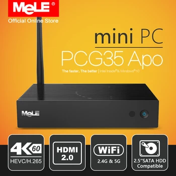 Fanless Windows 10 Mini PC Desktop MeLE PCG35 Apo 4GB 32GB Intel Apollo Lake Type C