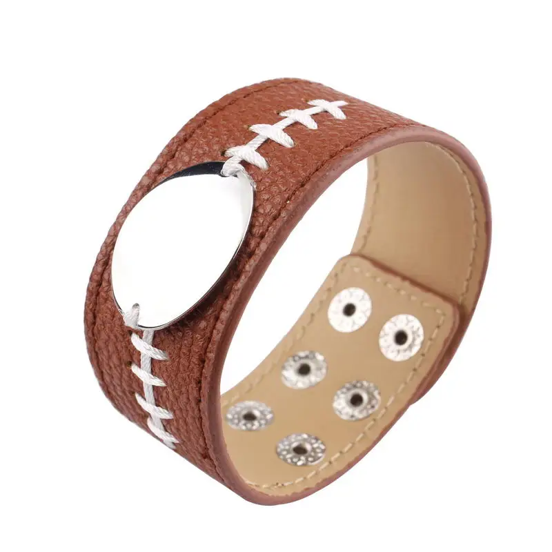 ZWPON 2018 Personalized Leather Softball Football Bracelets Monogram Oval Blank Leather Bangles for Women Snap Button Jewelry
ZWPON 2018 Personalized Leather Softball Football Bracelets Monogram Oval Blank Leather Bangles for Women Snap Button Jewelry
