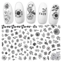 Design de moda etiqueta do prego DIY Unha Adesivo Applique Flor Rattan Etiqueta Do Prego Unha Pasta Do Projeto Do Laço(China)