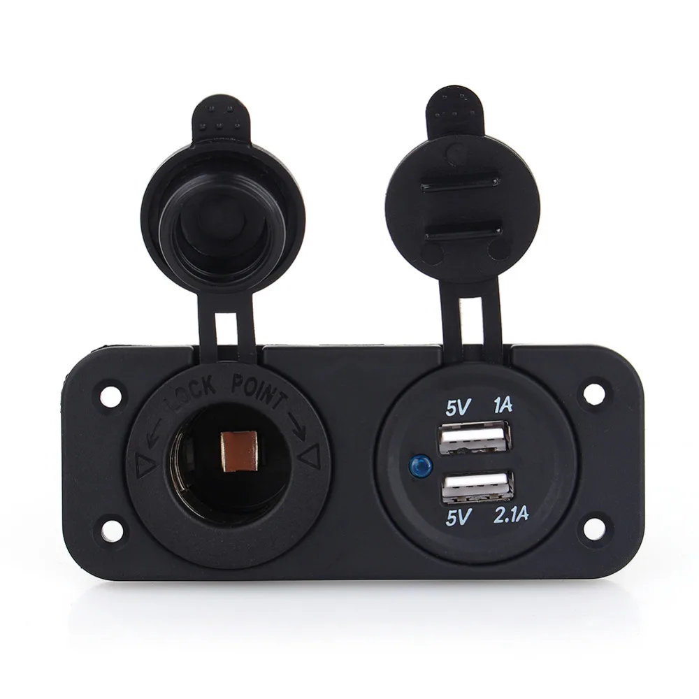 Автомобильное зарядное устройство разъем для мотоцикла двойной USB адаптер + 12 В/24