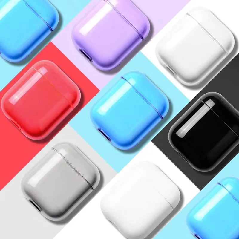 Для AirPods 2 Чехол защитный пластиковый прозрачный чехол противоударный для