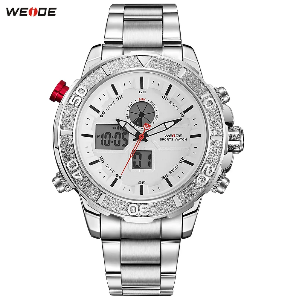 Fashion WEIDE Silver White Men Watch Functional Sport Watch Men Digital Quartz Steel Band Waterproof Wristwatch Orologio Uomo
Fashion WEIDE Silver White Men Watch Functional Sport Watch Men Digital Quartz Steel Band Waterproof Wristwatch Orologio Uomo