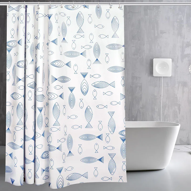 White Line Fish Printing Waterproof Mildew Shower Curtain Toilet Partition Curtain Bathroom Bath Curtain with Hooks Home Decor
White Line Fish Printing Waterproof Mildew Shower Curtain Toilet Partition Curtain Bathroom Bath Curtain with Hooks Home Decor