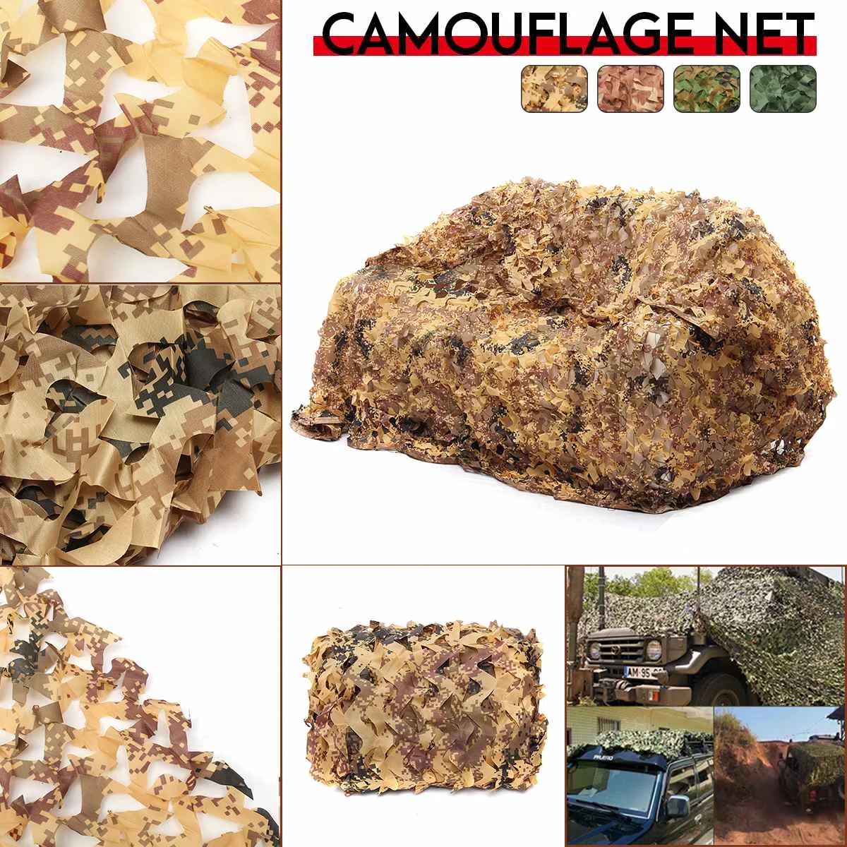 150D 120g Polyester Oxford Fabric PET Fibre Camouflage Camo Net Netting Hunting Sun Shade Car Cover
150D 120g Polyester Oxford Fabric PET Fibre Camouflage Camo Net Netting Hunting Sun Shade Car Cover