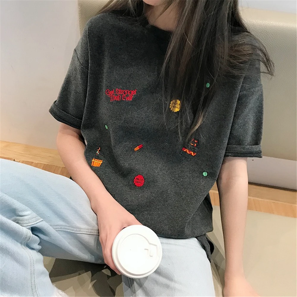 Women's summer new Korean fashion loose casual trend round neck cotton short-sleeved Harajuku style cute female student T-shirt
Women's summer new Korean fashion loose casual trend round neck cotton short-sleeved Harajuku style cute female student T-shirt