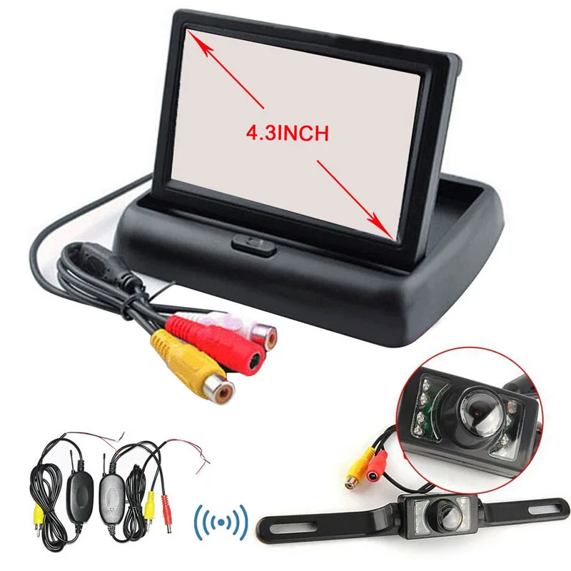Hot !! HD 4.3" Color Tft Car Monitor + CCD 7 LEDs IR Car Europea License plate Back up Night Vision Camera Parking Camera
Hot !! HD 4.3" Color Tft Car Monitor + CCD 7 LEDs IR Car Europea License plate Back up Night Vision Camera Parking Camera
