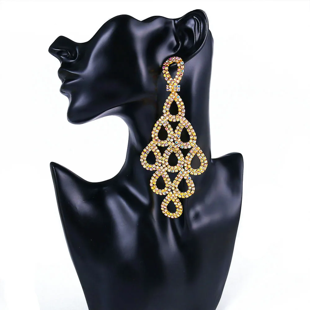 Shevalues AB Rhinestone Earrings For Women Long Drop Earrings Female Elegant Earrings Pendientes Jewelry For Banquet Party
Shevalues AB Rhinestone Earrings For Women Long Drop Earrings Female Elegant Earrings Pendientes Jewelry For Banquet Party