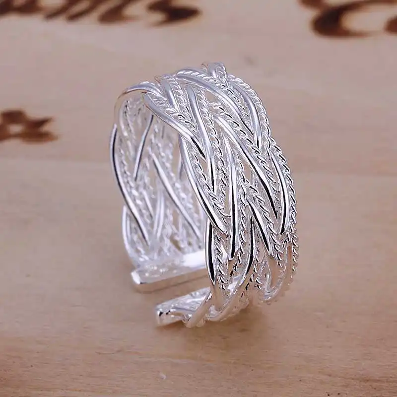 Кольца для женщин и мужчин опт серебряное кольцо 925 пробы с регулируемым размером