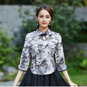 Sheng Coco Ladies Printed Chinese Cheongsam Blouse Improved Tang Tops Female Tea Shirts Camisa China Mujer Chinese Clothes Shirt
Sheng Coco Ladies Printed Chinese Cheongsam Blouse Improved Tang Tops Female Tea Shirts Camisa China Mujer Chinese Clothes Shirt