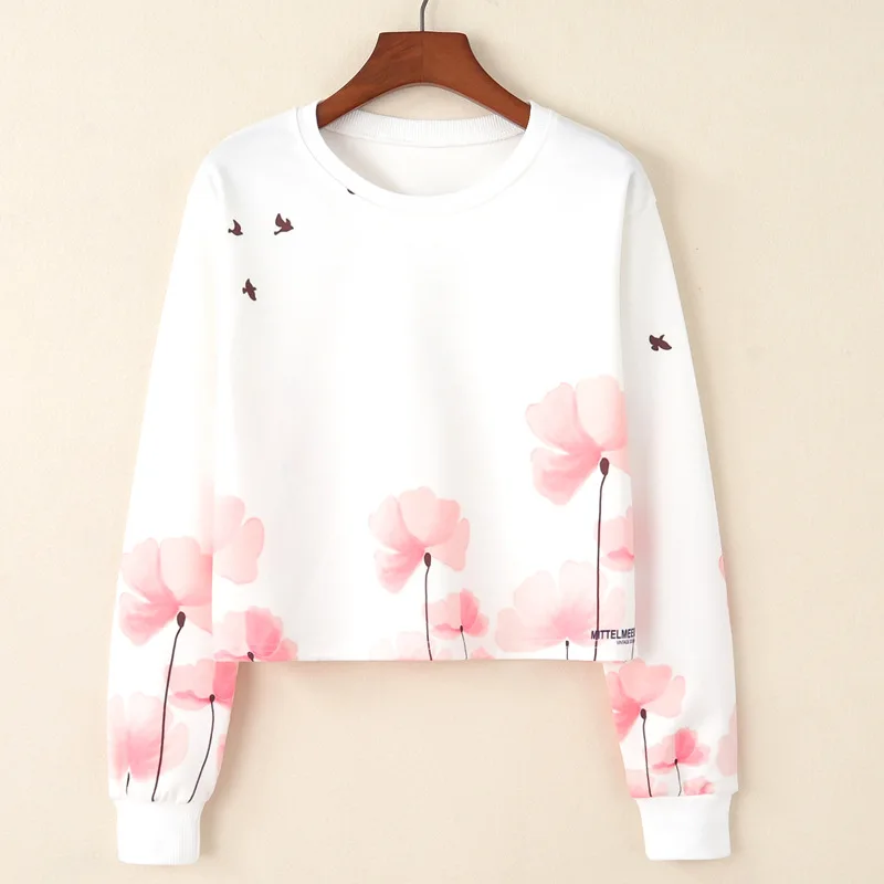 Женская модная Толстовка bts Harajuku с принтом головы цветов и птиц|head print|europe fashionhead