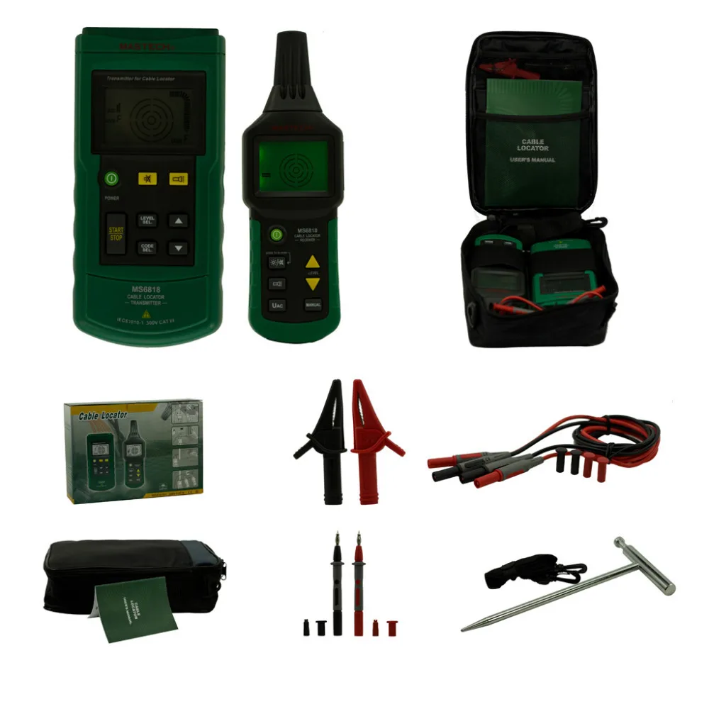 1 Pcs Professional Mastech MS6818 Wire Cable Tracker Metal Pipe Locator Tester Meter 12~400V Detector
1 Pcs Professional Mastech MS6818 Wire Cable Tracker Metal Pipe Locator Tester Meter 12~400V Detector