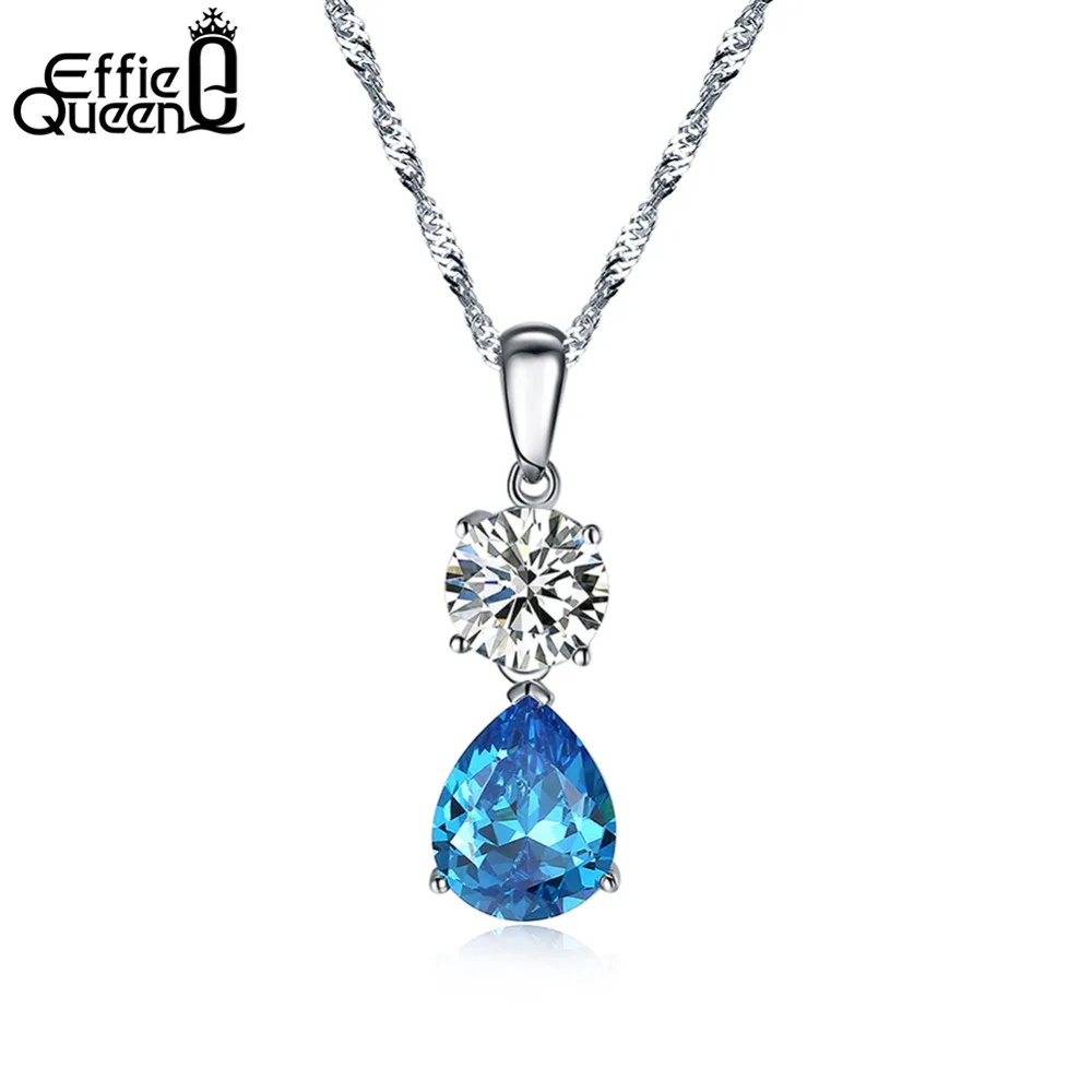 Effie Queen Water Drop Cubic Zircon Chain Necklaces & Pendants White Gold Color Fashion Crystal Wedding Jewelry For Women DN120
Effie Queen Water Drop Cubic Zircon Chain Necklaces & Pendants White Gold Color Fashion Crystal Wedding Jewelry For Women DN120