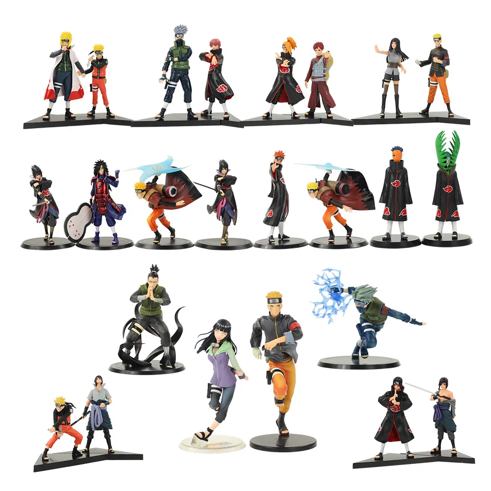 

2pcs Naruto Figures Sasuke Kakashi Shikamaru Hinata Madara Gaara Pain Itachi Minato Kurama Sasori Deidara Akatsuki Model Toys