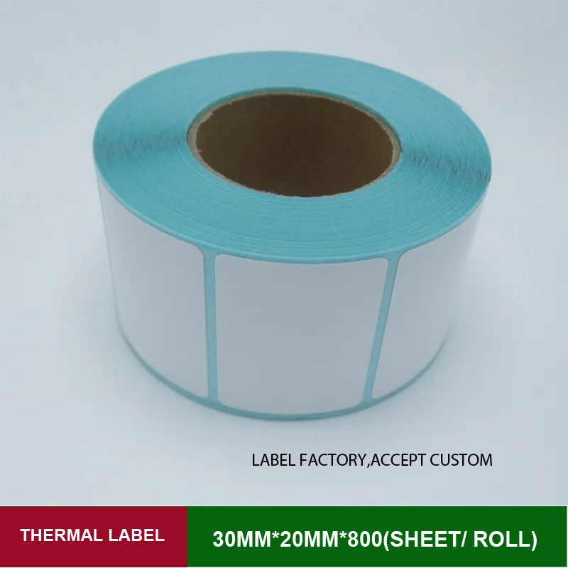 

Electronic scale sticker label 30mm*20mm 800pcs can customized self adhesive white blank label paper roll thermal barcode label