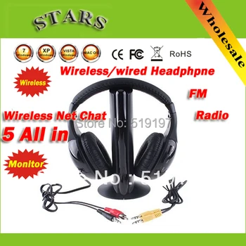 5 in 1 HIFI Wireless headphone Earphone Headset wireless Monitor FM radio for MP4 PC TV audio
5 in 1 HIFI Wireless headphone Earphone Headset wireless Monitor FM radio for MP4 PC TV audio