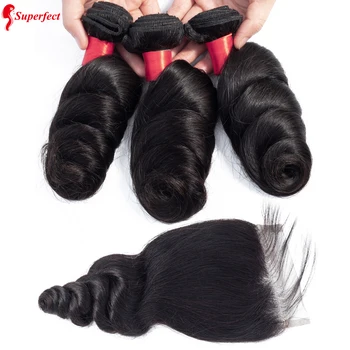 Superfect Loose Wave Bundles With Closure Peruvian Human Hair Bundles With Closure 3 Bundles Remy Hair Weave With Closure
Superfect Loose Wave Bundles With Closure Peruvian Human Hair Bundles With Closure 3 Bundles Remy Hair Weave With Closure