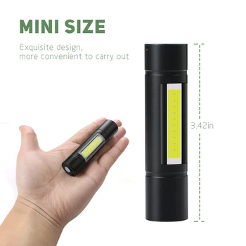 USB Rechargeable Mini COB Flashlight 2000LM XPE COB LED Flash Light Torch Lamp Lanterna LED Work Light Emergency Penlight Lamp
USB Rechargeable Mini COB Flashlight 2000LM XPE COB LED Flash Light Torch Lamp Lanterna LED Work Light Emergency Penlight Lamp