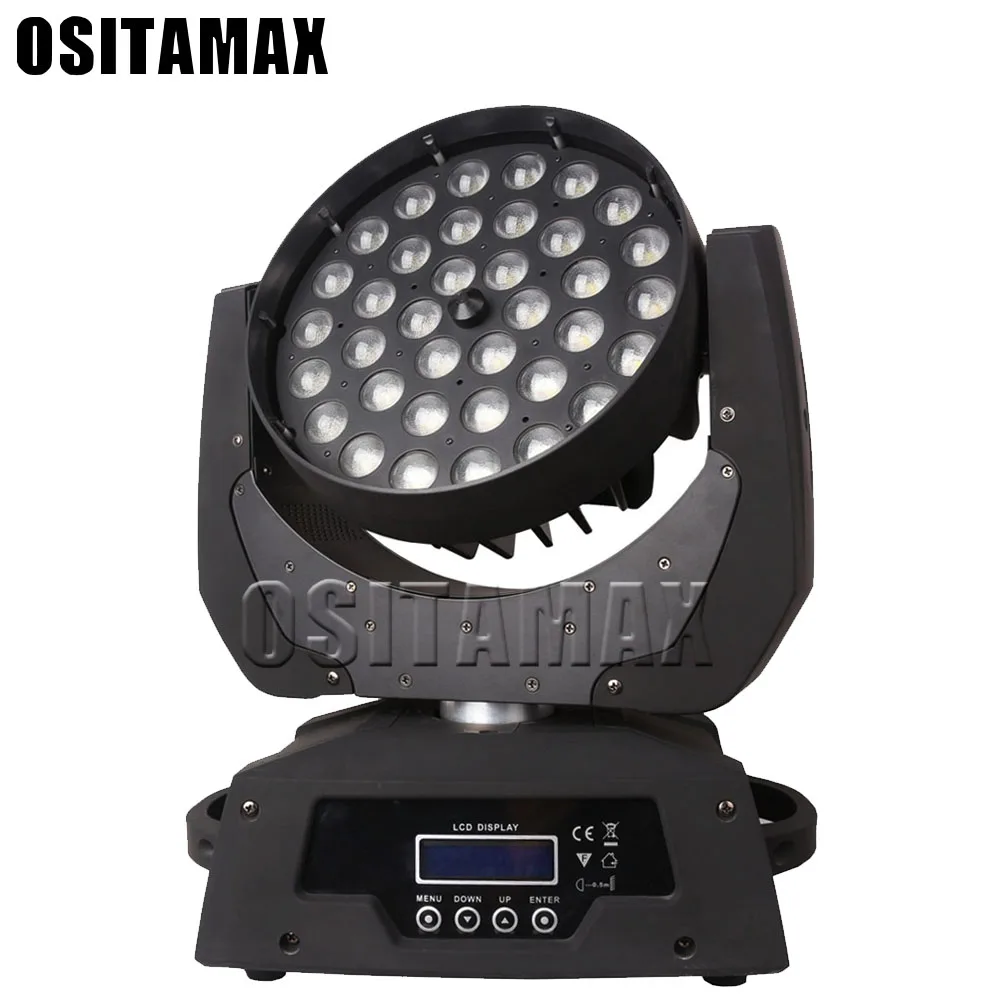 Lyre LED Zoom движущаяся головка 36x10 Вт 4 в 1 RGBW сцсветильник четырехцветный DMX512 Lumiere 12/16