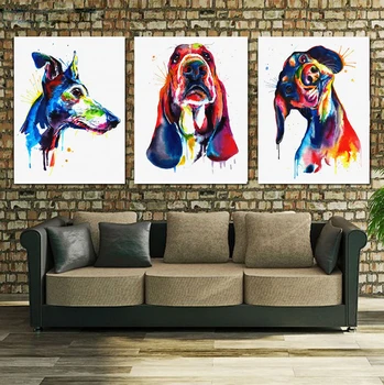 3 pieces Modern handmade paintings three dog portrait on oil canvas for home decor and wallpaper
3 pieces Modern handmade paintings three dog portrait on oil canvas for home decor and wallpaper
