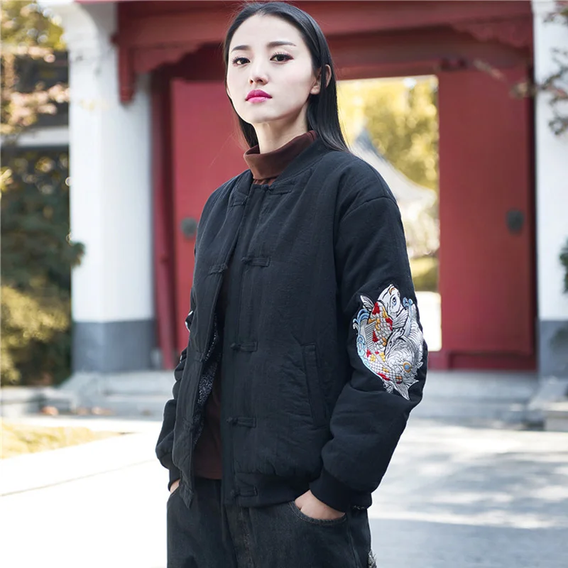 Johnature 2019 Winter New Women Embroidery Jackets Coat Cotton Linen Button Vintage Long Sleeve Chinese Style Women Warm Coats
Johnature 2019 Winter New Women Embroidery Jackets Coat Cotton Linen Button Vintage Long Sleeve Chinese Style Women Warm Coats
