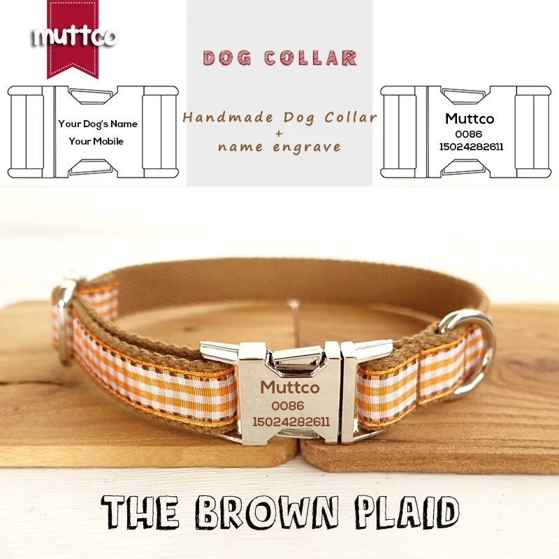 MUTTCO Custom puppy pet collars with name retailing collar engravd dog collar THE BROWN PLAID dog collar 5 sizes UDC013
MUTTCO Custom puppy pet collars with name retailing collar engravd dog collar THE BROWN PLAID dog collar 5 sizes UDC013