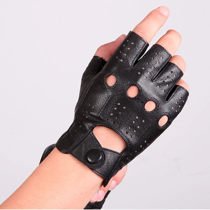 Men's Genuine Leather Gloves Male Thin Unlined Breathable Anti-Slip Semi-Finger Lambskin Gloves Driving Men Mittens M046P4
Men's Genuine Leather Gloves Male Thin Unlined Breathable Anti-Slip Semi-Finger Lambskin Gloves Driving Men Mittens M046P4