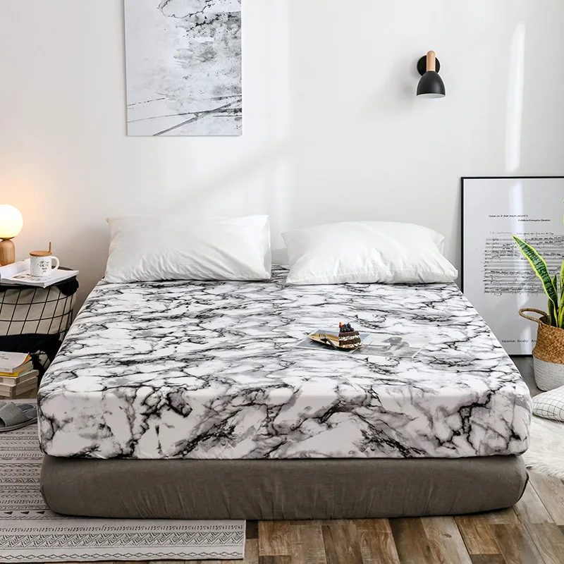 Black White Marble Pattern Fitted Sheet Mattress Cover with All-around Elastic Rubber Bed Sheet Protective Cover US UK Size
Black White Marble Pattern Fitted Sheet Mattress Cover with All-around Elastic Rubber Bed Sheet Protective Cover US UK Size