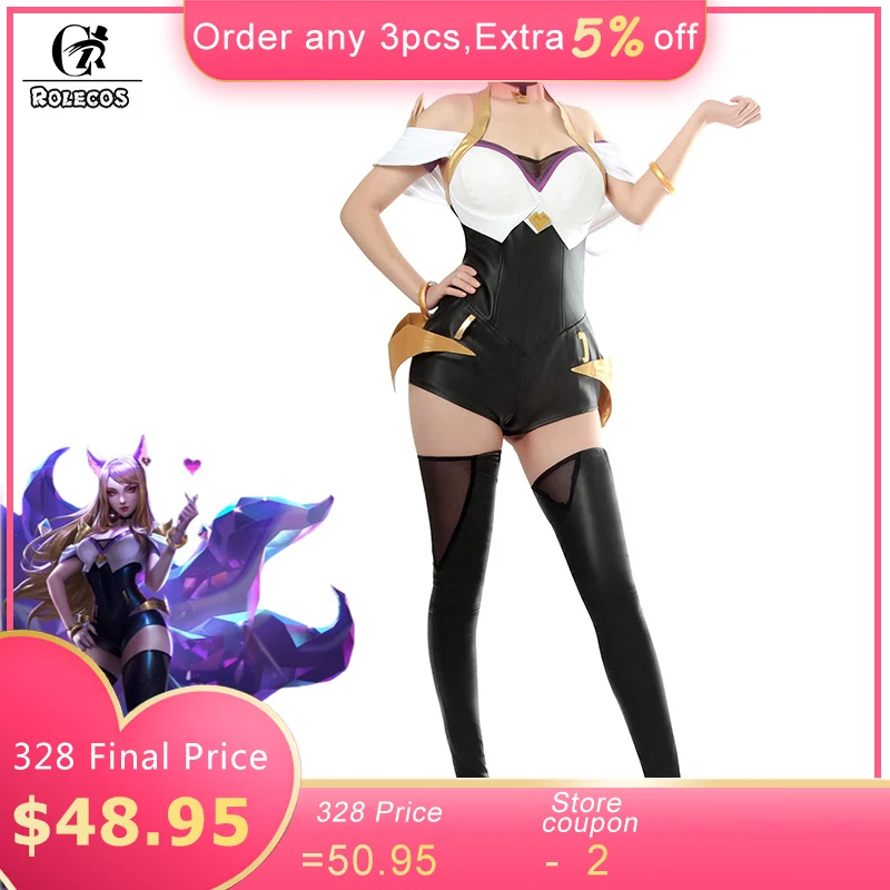 ROLECOS Game LOL K/DA Ahri Cosplay Costume LOL KDA Cosplay Costume Leather Uniform Sexy Costume for Women Jumpsuit
ROLECOS Game LOL K/DA Ahri Cosplay Costume LOL KDA Cosplay Costume Leather Uniform Sexy Costume for Women Jumpsuit