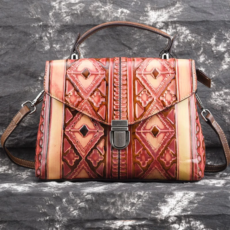 Genuine Embossed Leather Top Handle Bag Tote Handbag European Style Vintage Real Cowhide Women Cross Body Messenger Shoulder Bag
Genuine Embossed Leather Top Handle Bag Tote Handbag European Style Vintage Real Cowhide Women Cross Body Messenger Shoulder Bag