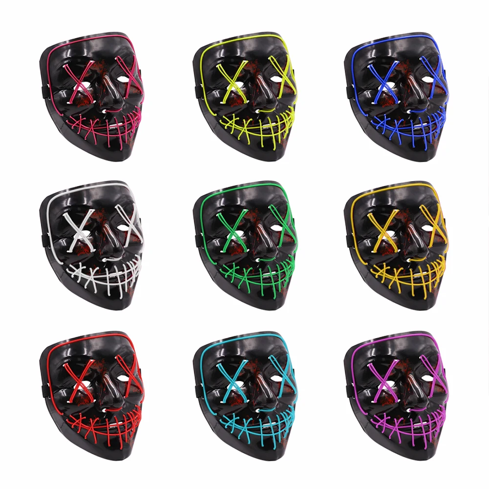 Halloween Mask LED Light Glow In Dark Funny Masks Purge Election Cosplay LED Light Mask Festival Costume Supplies Party Masks 
Halloween Mask LED Light Glow In Dark Funny Masks Purge Election Cosplay LED Light Mask Festival Costume Supplies Party Masks