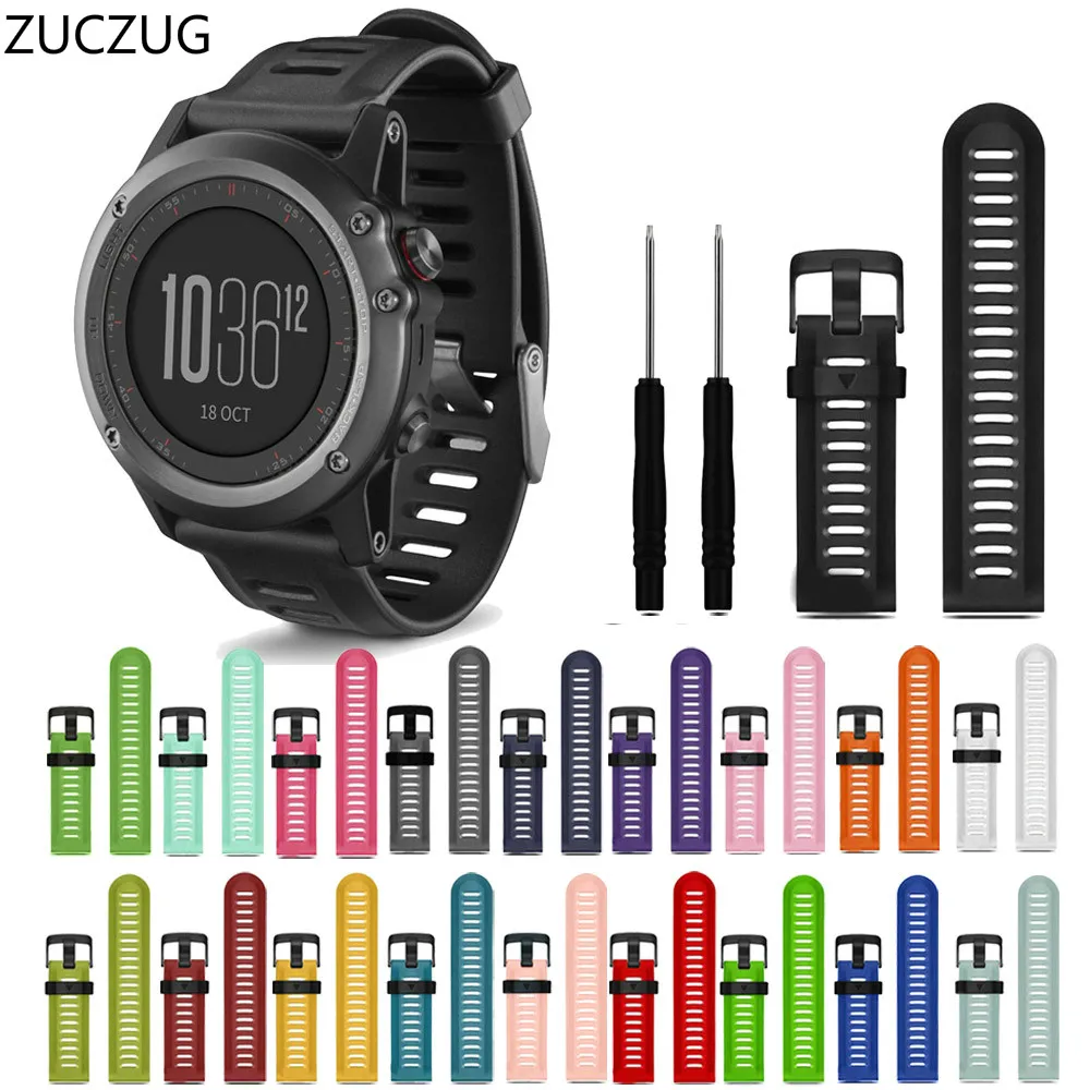 ZUCZUG New Replacement Silicone Watchbands Strap for Garmin Fenix 3 HR GPS Watch With Tools
ZUCZUG New Replacement Silicone Watchbands Strap for Garmin Fenix 3 HR GPS Watch With Tools