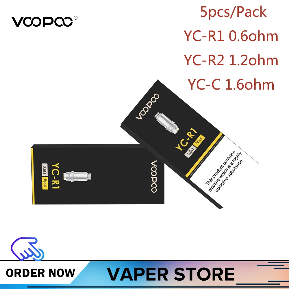 5-10Pcs VOOPOO Finic Coil 5PCS/Pack YC-R1 0.6ohm YC-R2 1.2ohm YC-C 1.6ohm Fit Voopoo FINIC 16 AIO FINIC 20 AIO Kit E-Cigarette
5-10Pcs VOOPOO Finic Coil 5PCS/Pack YC-R1 0.6ohm YC-R2 1.2ohm YC-C 1.6ohm Fit Voopoo FINIC 16 AIO FINIC 20 AIO Kit E-Cigarette
