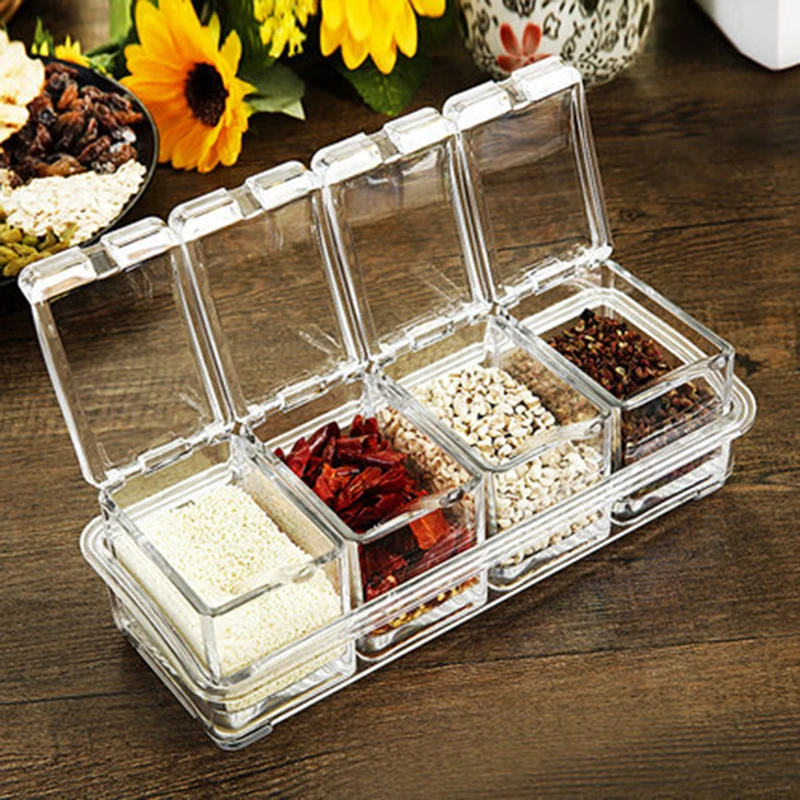 4psc/set Seasoning Spice Clear Rack Kitchen Condiment Storage Organizer Flavor Salt Pepper Acrylic Box Holder Sugar Container
4psc/set Seasoning Spice Clear Rack Kitchen Condiment Storage Organizer Flavor Salt Pepper Acrylic Box Holder Sugar Container