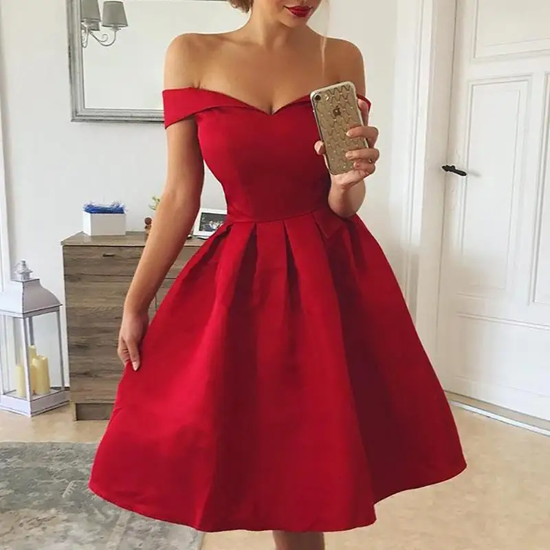 Sexy Pleated Dress Off Shoulder Strapless A-line Dresses 2019 Summer Elegant Ladies Party Dress vestidos
Sexy Pleated Dress Off Shoulder Strapless A-line Dresses 2019 Summer Elegant Ladies Party Dress vestidos