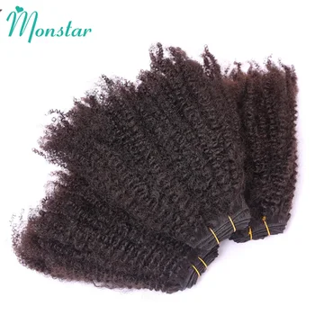 

Monstar 1/3/4 Bundle Afro Kinky Curly Coily Hair 100g/pc Natural Color 10 - 26 inch Peruvian Weave Remy Human Hair Bundle Deal