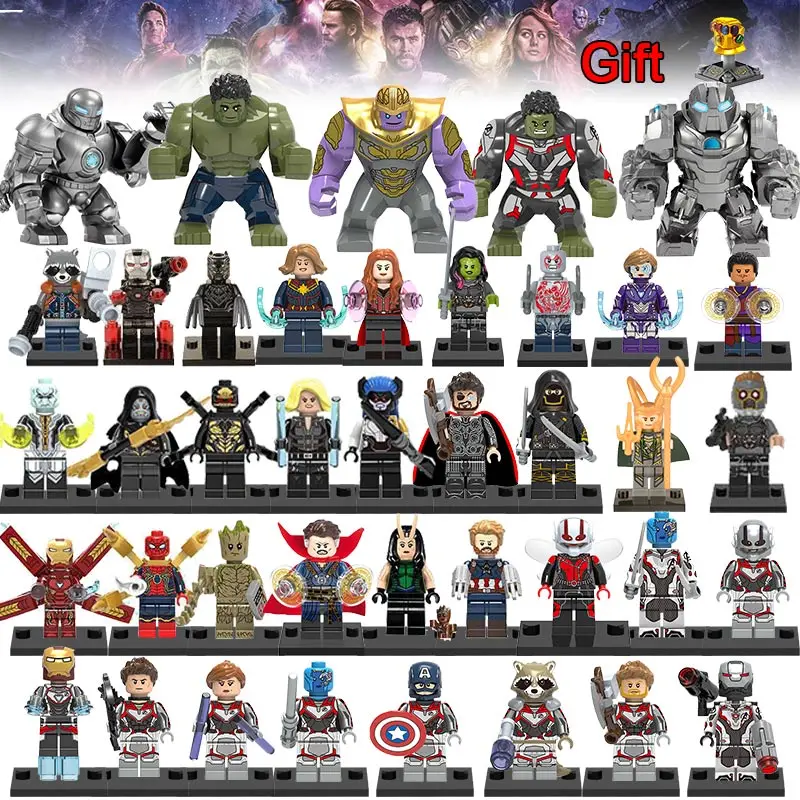 

40pcs Legoing Avengers Captain Marvel Doctor Strange Grot Scarlet Witch Thanos Hulk figures Spiderman iron man Building Block