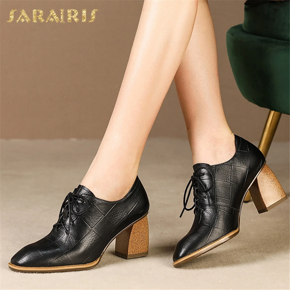 Sarairis New Fashion Big Size 34-42 Autumn Pumps women's Genuine Leather Ladies High Heels Women Shoes Woman Party Ol Shoes
Sarairis New Fashion Big Size 34-42 Autumn Pumps women's Genuine Leather Ladies High Heels Women Shoes Woman Party Ol Shoes