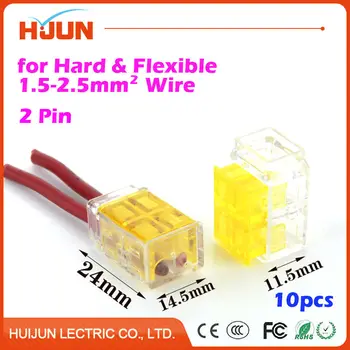 10pcs 2 Pin Safety Fast Wire connector Avoid Stripping Wire Connection Terminal Row Feed-Through Term for Hard & Flexible Wire
10pcs 2 Pin Safety Fast Wire connector Avoid Stripping Wire Connection Terminal Row Feed-Through Term for Hard & Flexible Wire