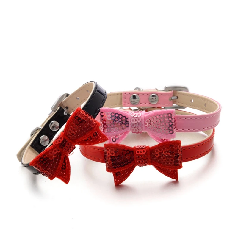 Pet PU Leather Collar Embroidery Bow Necklace Sequin Bowknot Adjustable Paillette Necklace Puppy Dog Cat Collar Piggy Necklet
Pet PU Leather Collar Embroidery Bow Necklace Sequin Bowknot Adjustable Paillette Necklace Puppy Dog Cat Collar Piggy Necklet