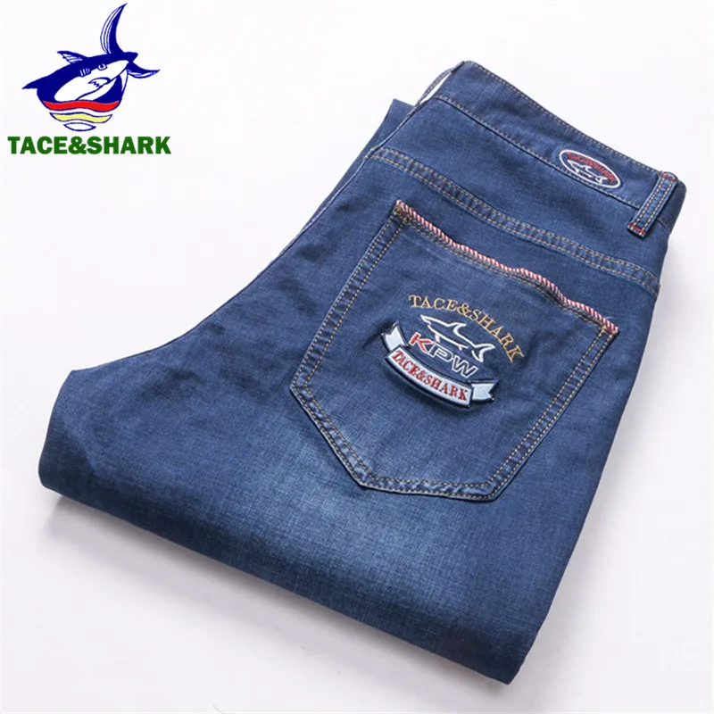TACE&SHARK Brand Men Jeans High Quality Male Business Casual Shark Denim Pants Fashion Embroidery Trousers Plus Size 2018
TACE&SHARK Brand Men Jeans High Quality Male Business Casual Shark Denim Pants Fashion Embroidery Trousers Plus Size 2018