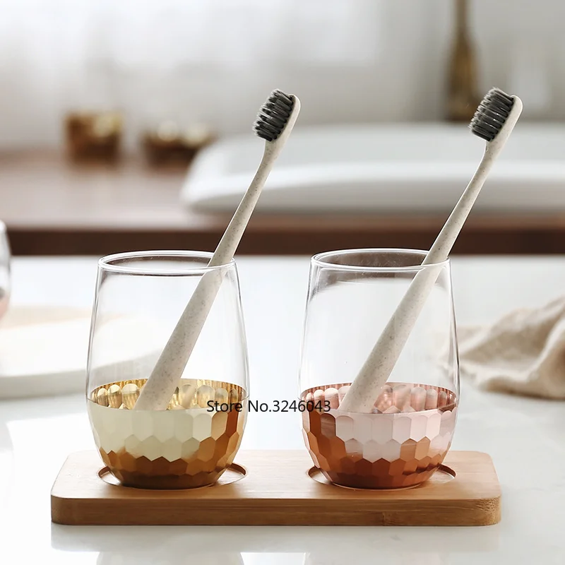 Creative European-style plated glass mug set 330ml wash cup couples cup cup toothbrush holder
Creative European-style plated glass mug set 330ml wash cup couples cup cup toothbrush holder