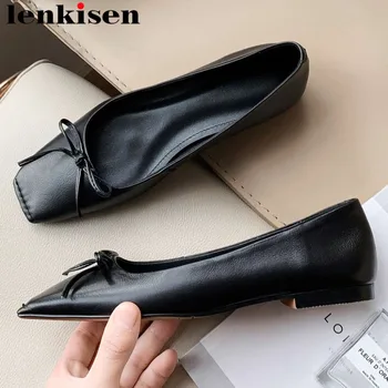 Lenkisen natural leather slip on ballet shoes bowtie women flats square toe bowtie square toe plus size sweety girls shoes L08
Lenkisen natural leather slip on ballet shoes bowtie women flats square toe bowtie square toe plus size sweety girls shoes L08
