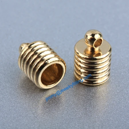

All kinds of Jewelry findings Raw Brass end cap railing end cap for laether cord blind Screw end caps 9*6*4mm