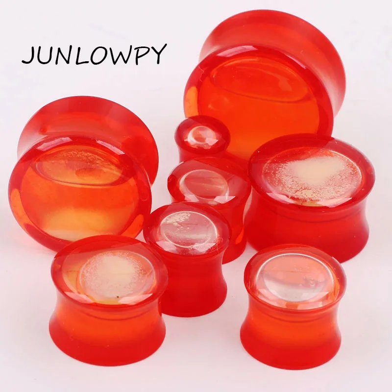 

Wholesale 60pcs/lot mix 6-16mm Glow In Dark Red Liquid Ear Plug Flesh Tunnel Gauge Body Piercing Jewelry