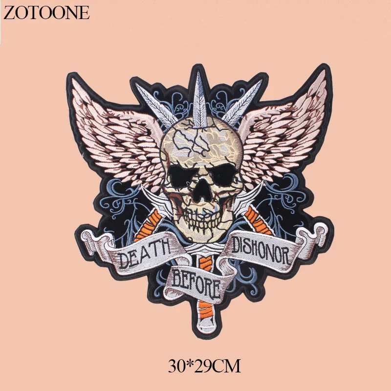 ZOTOONE Large Skull Wings Patches For Clothes DIY Jacket Jeans Iron On Letters Applique Embroidery Punk Rock Patch Stickers
ZOTOONE Large Skull Wings Patches For Clothes DIY Jacket Jeans Iron On Letters Applique Embroidery Punk Rock Patch Stickers
