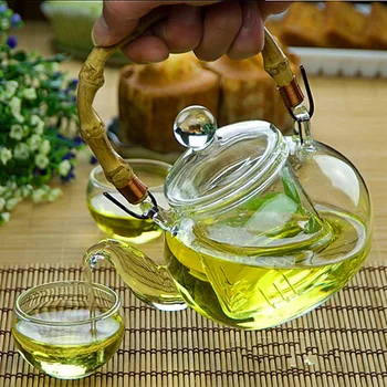1PC Bamboo Handle Blooming Loose Leaf Tea Pot with Glass Strainer Safe Lid Dishwasher Stovetop Safe Teaset Kettle JO 1034
1PC Bamboo Handle Blooming Loose Leaf Tea Pot with Glass Strainer Safe Lid Dishwasher Stovetop Safe Teaset Kettle JO 1034
