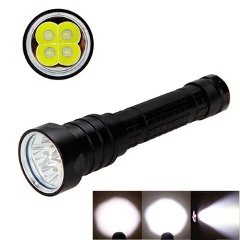 

Underwater 100M 7000 Lumens 4xCree XM-L L2 LED Waterproof scuba Diver Diving led Flashlight Torch lamp For 18650 / 26650 Battery