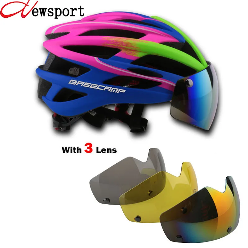 Image New Bicycle Helmets Sunglasses Cycling Glasses 3 Lens Integrally Molded Men Women Mountain Road Bike Helmets