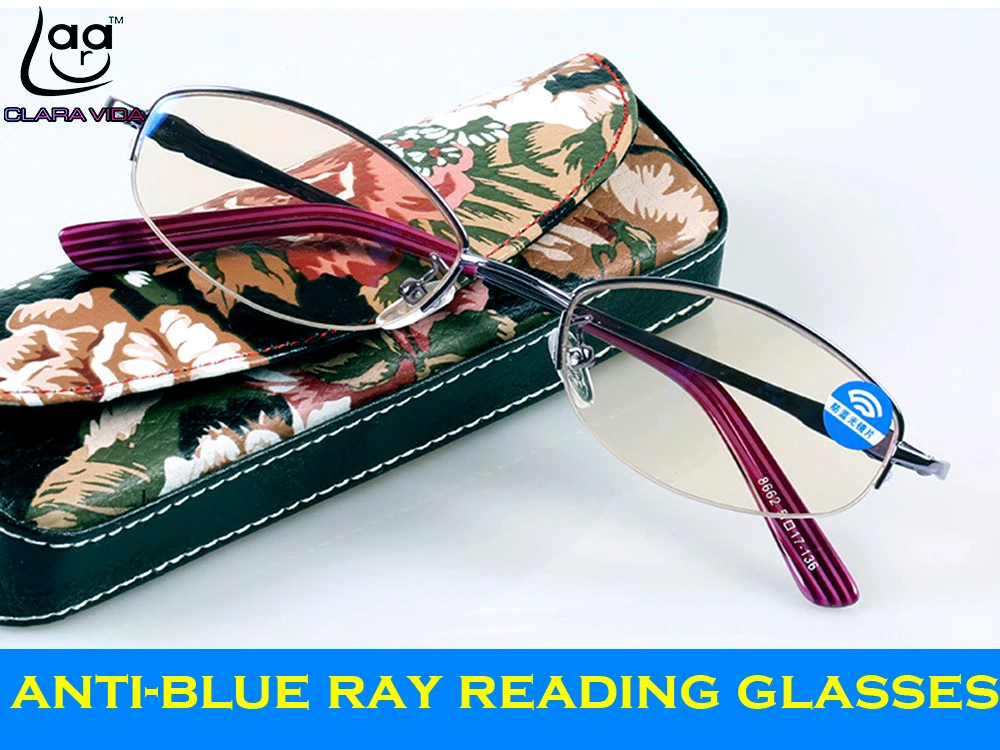 = CLARA VIDA =Luxury Purple Designer Half-rim Coated Anti Blue Ray Women Reading Glasses +1 +1.5 +2 +2.5 +3 +3.5 +4 With Case
= CLARA VIDA =Luxury Purple Designer Half-rim Coated Anti Blue Ray Women Reading Glasses +1 +1.5 +2 +2.5 +3 +3.5 +4 With Case