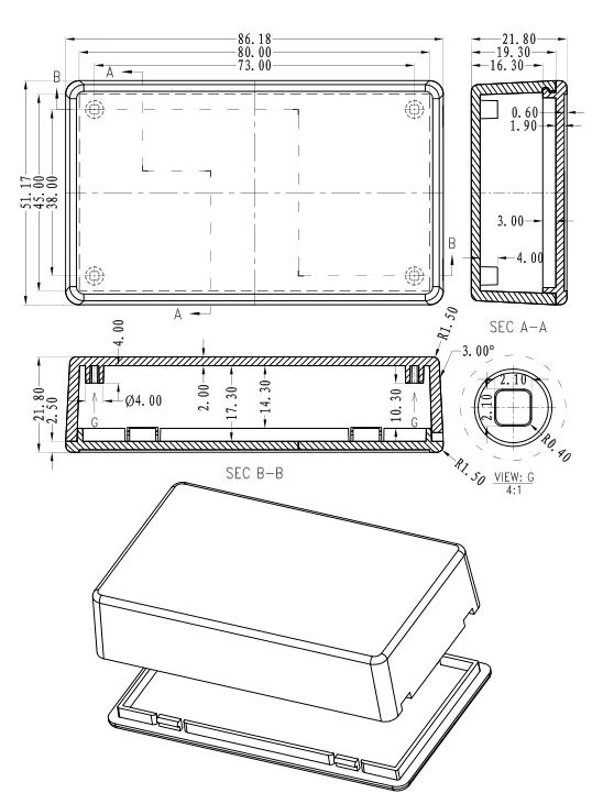 plastic enclosure for electronics control box szomk diy enclosure junction box plastic housing small abs instrument enclosure distribution box black plastic box enclosure electronics case (16).jpg